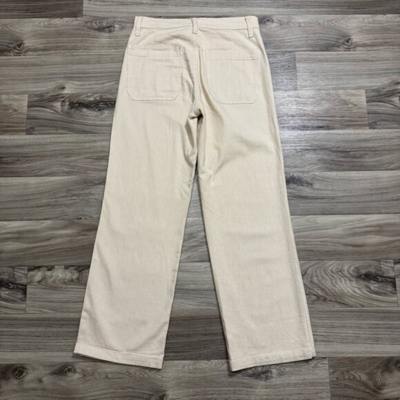 J. Crew Slim Wide Leg High-Rise Cropped Jean in Khaki Stripe - Picture 5 of 8